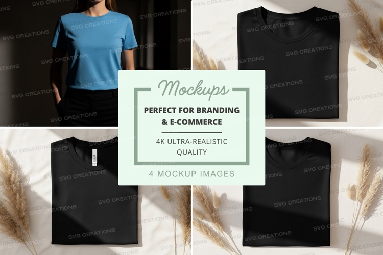 Black Tshirt Mockup Image 17