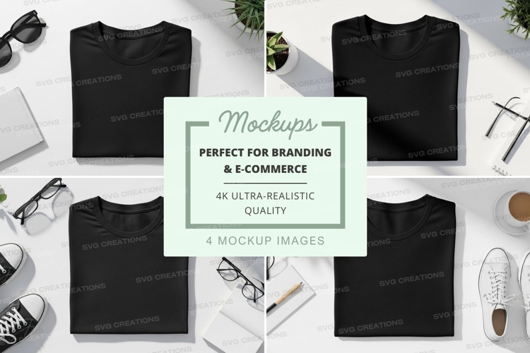 Black Tshirt Mockup Image 18