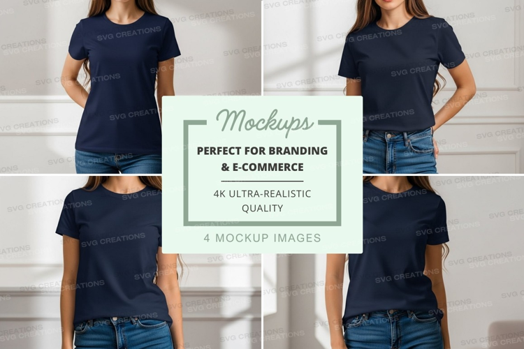 Navy blue t-shirt mockup
