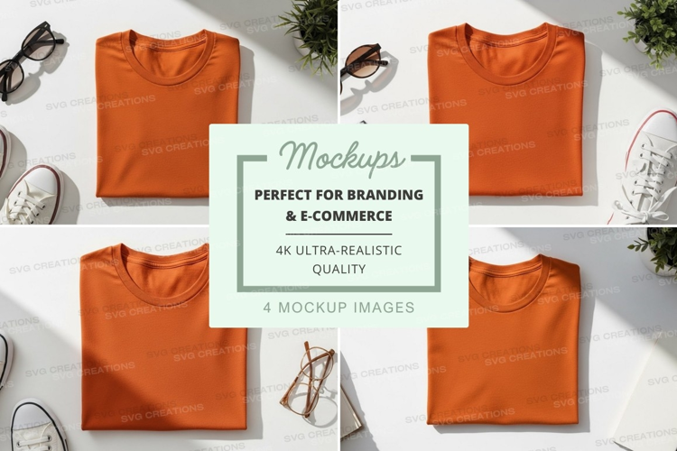 Orange t-shirts mockup
