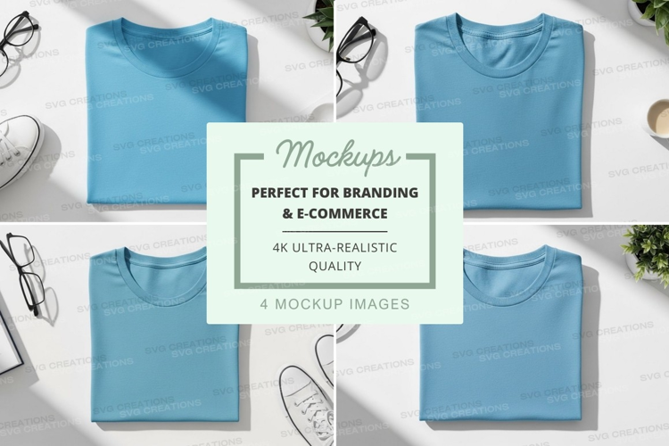 Blue t-shirt mockup