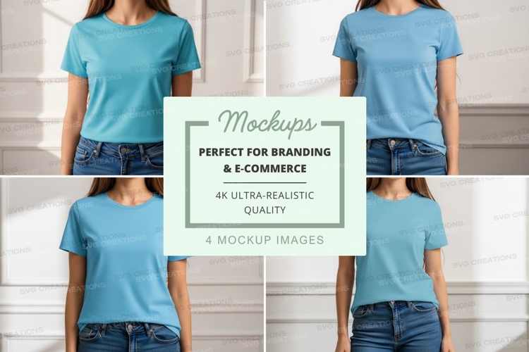 White Tshirt Mockup Image 21