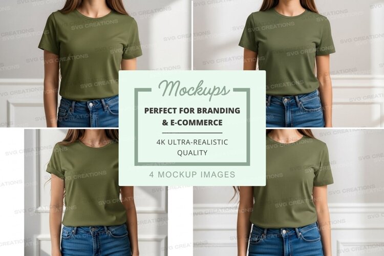 Green t-shirt and blue jeans outfit example image 1