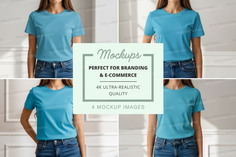 Blue t-shirt mockup