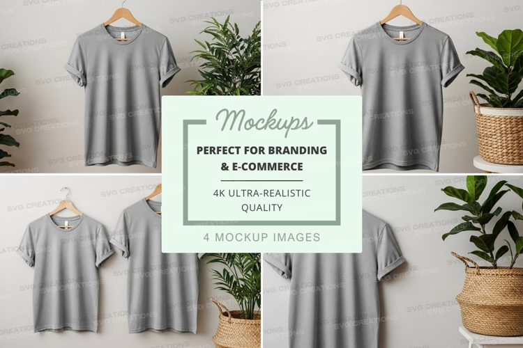 Modern t-shirt mockup with plants