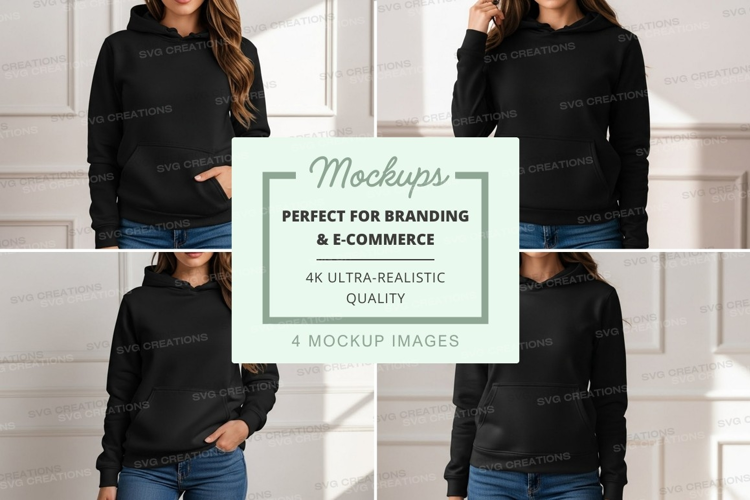 Black hoodie mockup