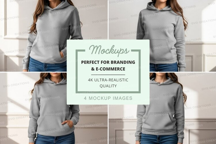 Gray hoodie mockup example image 1