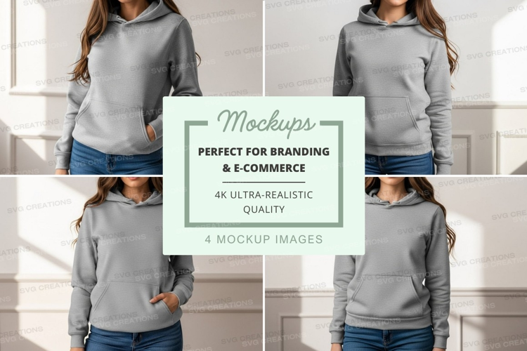 Gray hoodie mockup