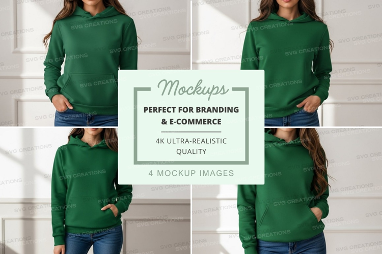 Green hoodie mockup