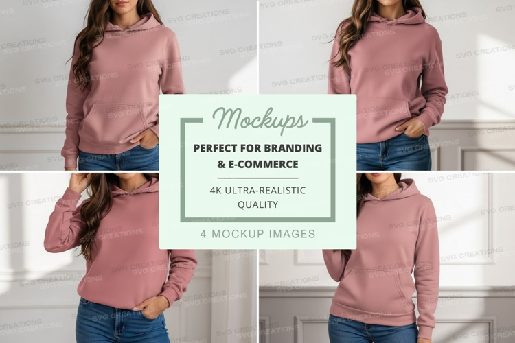 Pink hoodie mockup