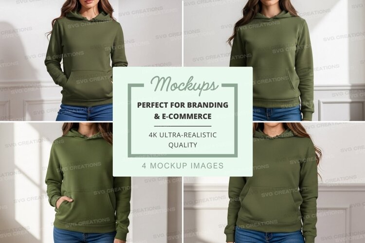 Green hoodie mockup example image 1