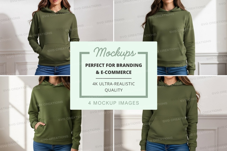Green hoodie mockup