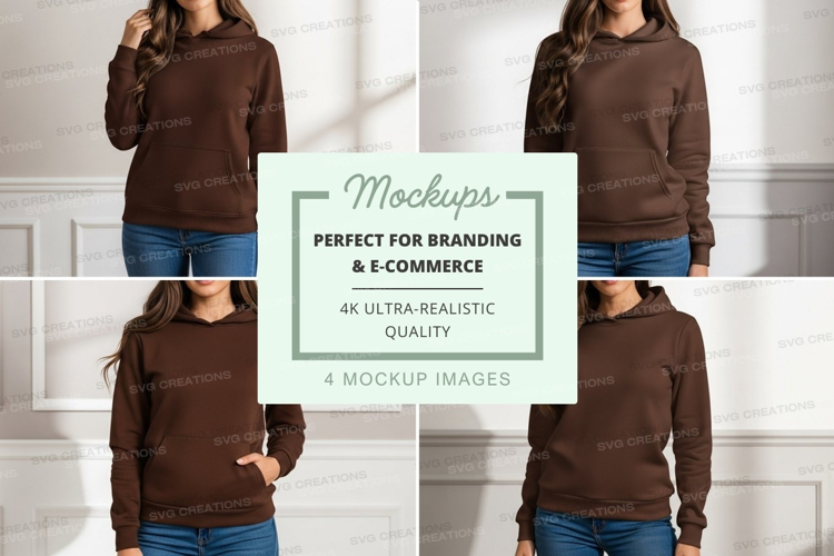 Brown hoodie mockup