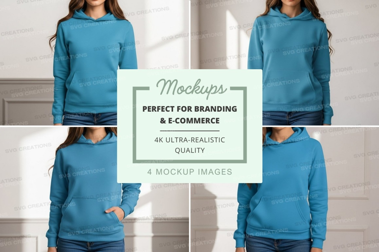 Blue hoodie mockup