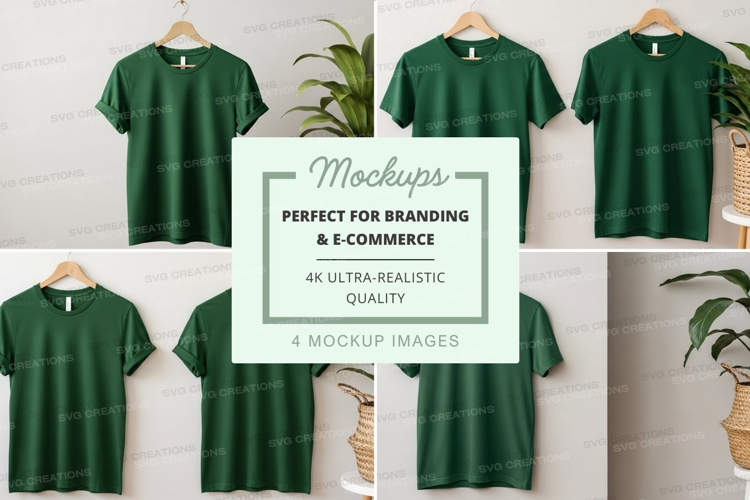 Green t-shirt mockup collection