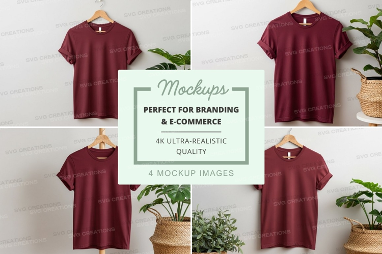 Maroon t-shirt mockup