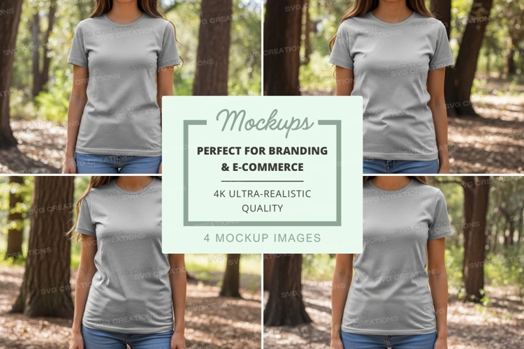 T-shirt mockup in forest