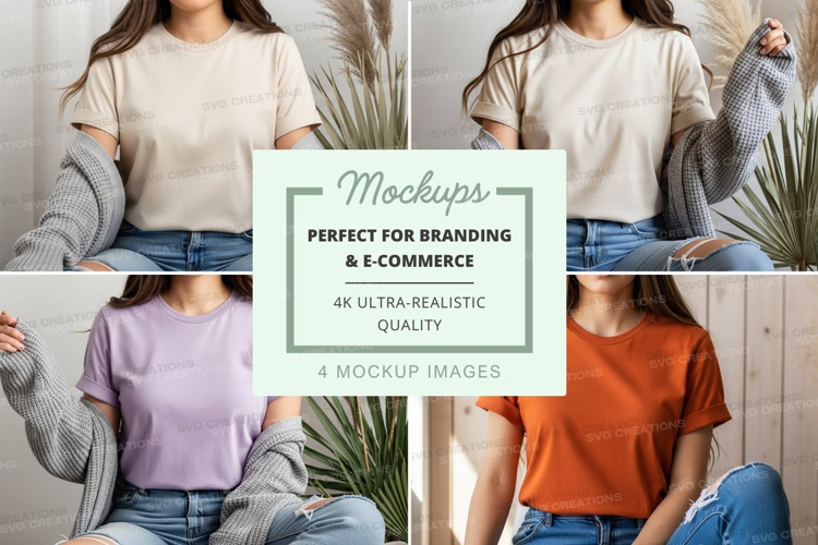 Casual t-shirt mockup collection