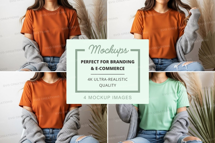 Casual t-shirt collection mockup