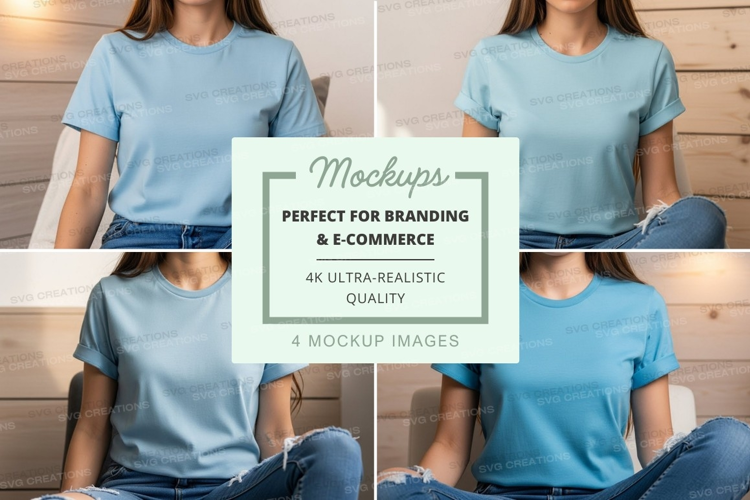 Casual comfort in light blue tee