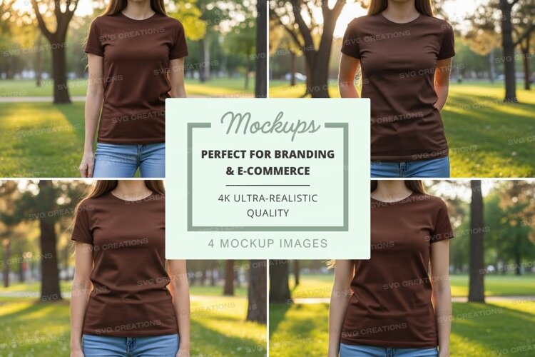Park scene with t-shirt mockup example image 1