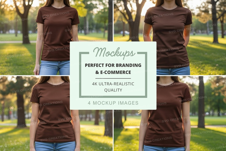 Park scene with t-shirt mockup