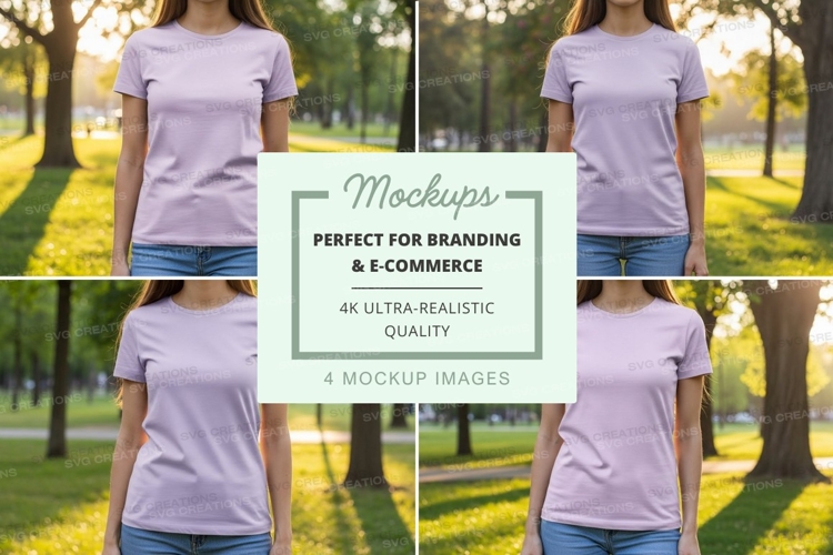 Park scene t-shirt mockup