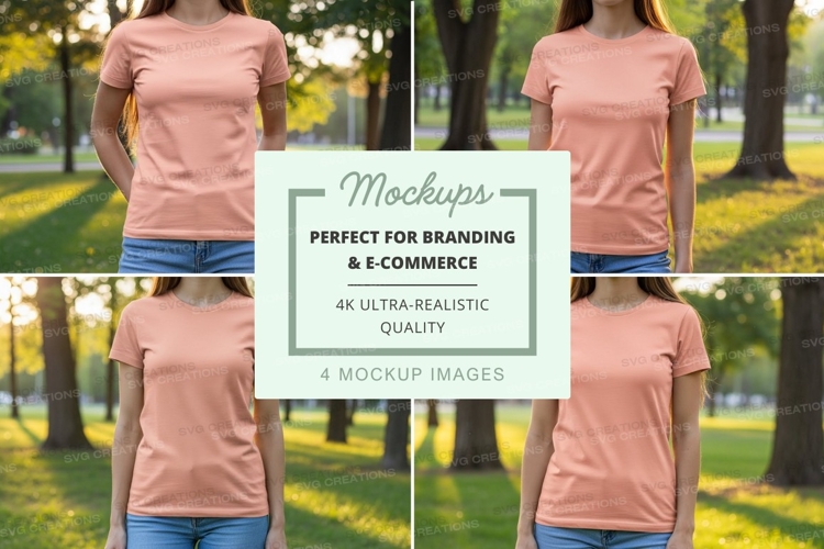 Park scene with t-shirt mockup