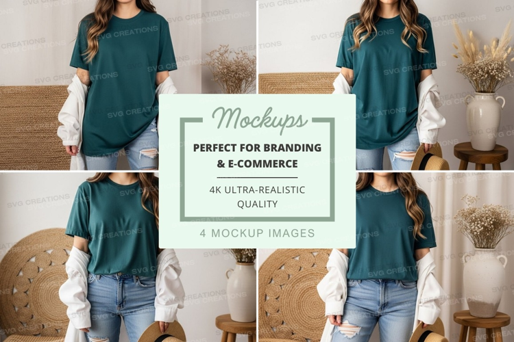 Casual oversized t-shirt in teal
