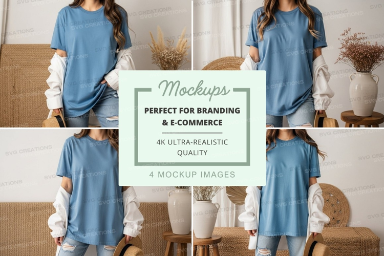 Casual blue tunic with white sleeves