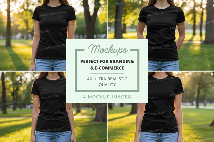 Park scene with t-shirt mockup