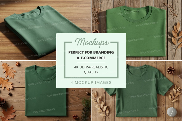 Green t-shirts mockup