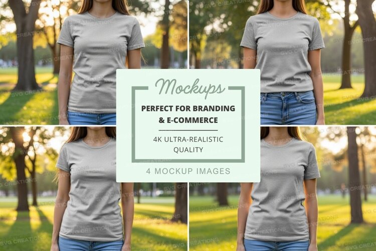 T-shirt mockup in park setting example image 1
