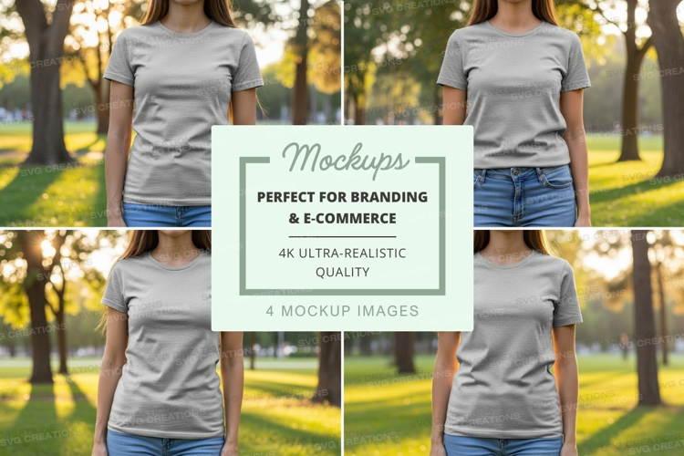 T-shirt mockup in park setting