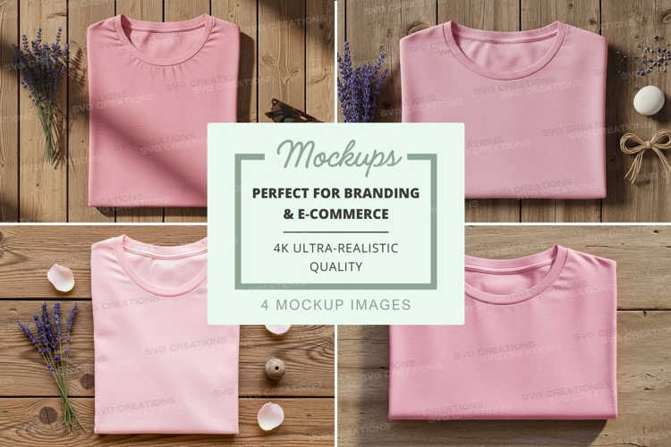 Pastel pink t-shirts display