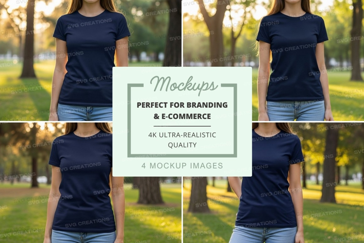 Park scene with t-shirt mockup
