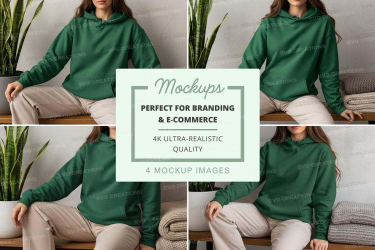 Cozy indoor living with green hoodie