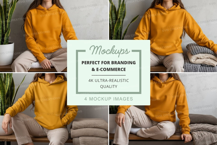 Casual comfort in mustard hoodie