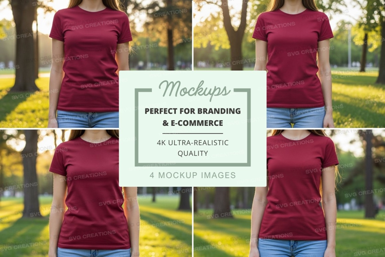 Park scene t-shirt mockup