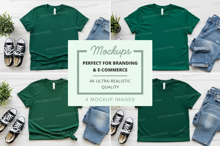 Casual outfit with green t-shirt