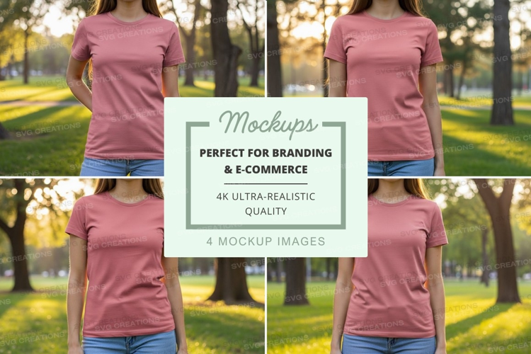 Park scene t-shirt mockup