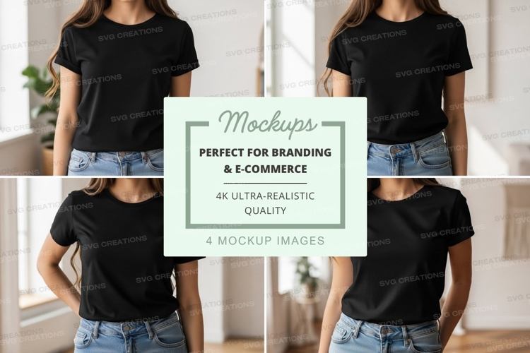 Black Tshirt Mockup Image 9
