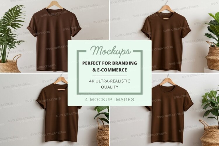 Brown t-shirt mockup collection example image 1