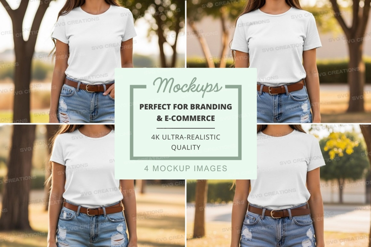 Casual summer outfit with white t-shirt and denim shorts