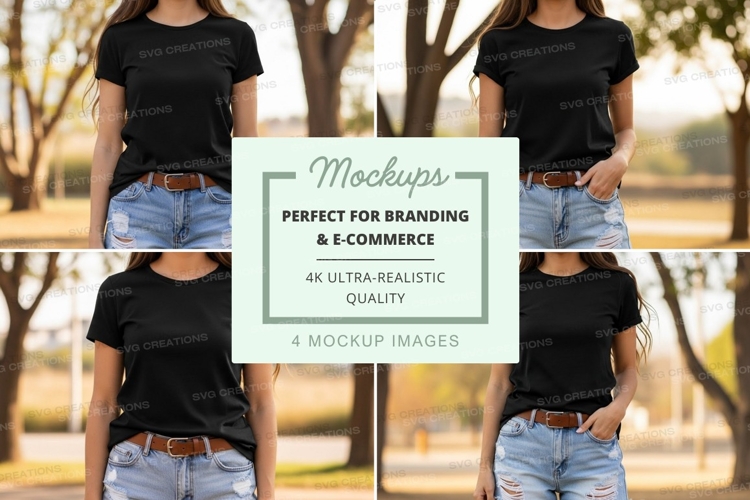 Black Tshirt Mockup Image 21