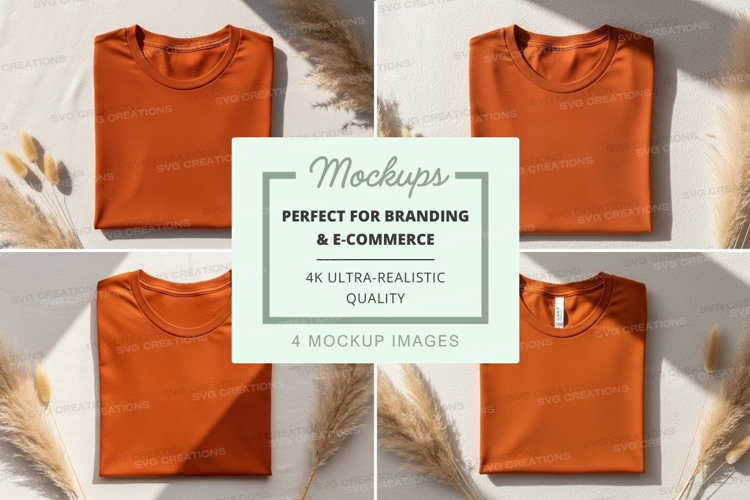 Autumnal orange t-shirt mockup