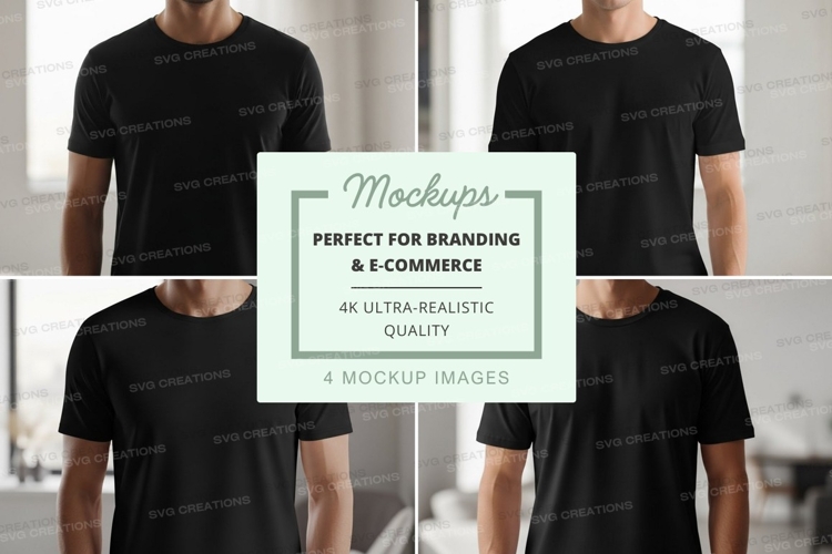 Black Tshirt Mockup Image 16
