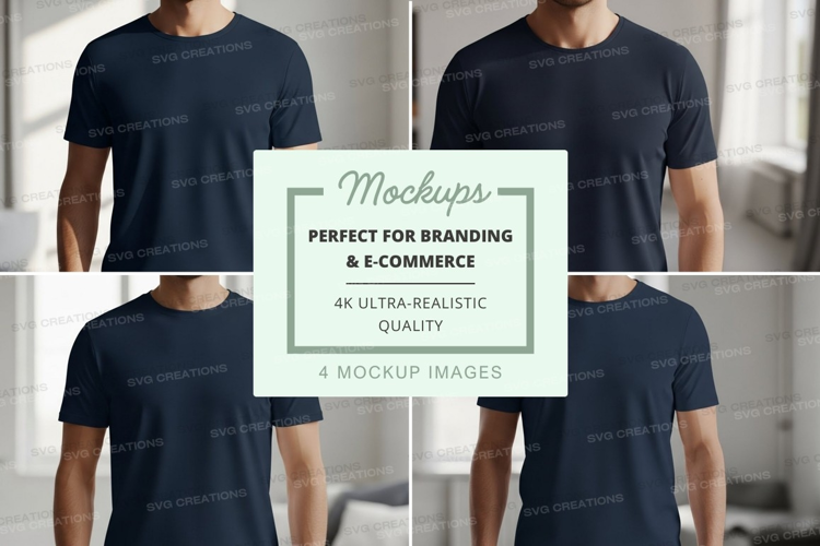 Navy blue t-shirt mockup