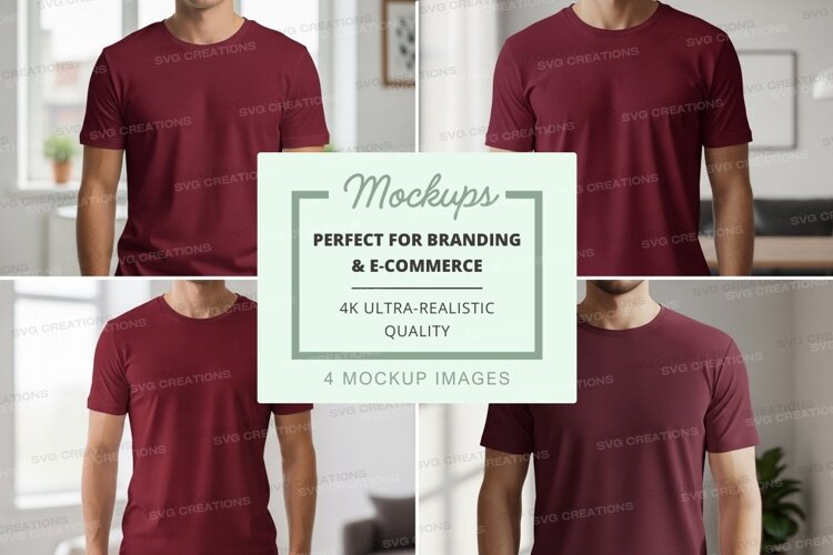 Burgundy t-shirt mockup example image 1