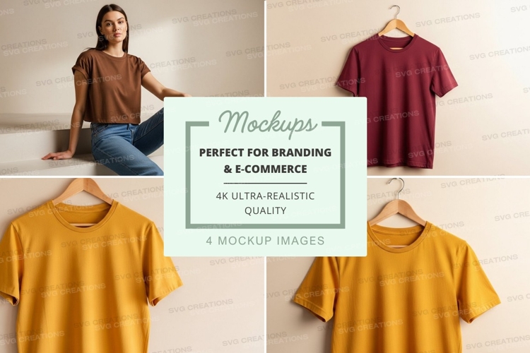 Casual t-shirt collection mockup